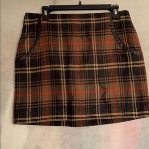 The Limited brown tan plaid mini skirt 8